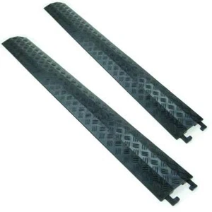 2 x 1 Kanal PVC Kabelbrücke Überfahrrampe Kabelkanal Überfahrschutz Kabelschutz - Picture 1 of 10