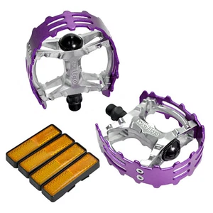 Pedales de bicicleta Wellgo Old School BMX MTB XC-II trampa para osos de 9/16", púrpura - Imagen 1 de 4