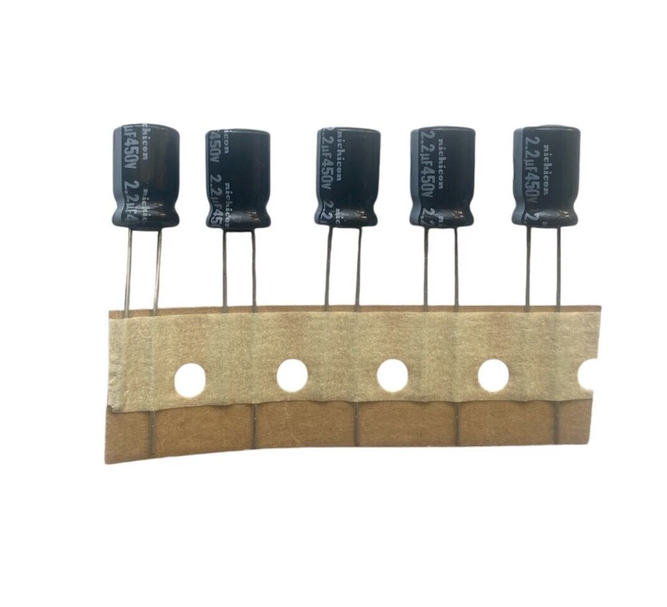 LOT 5x Condensateur chimique 2.2uF 2,2µF  ±20% 450V radial 105°c Ø8x11,5mm - Photo 1/1