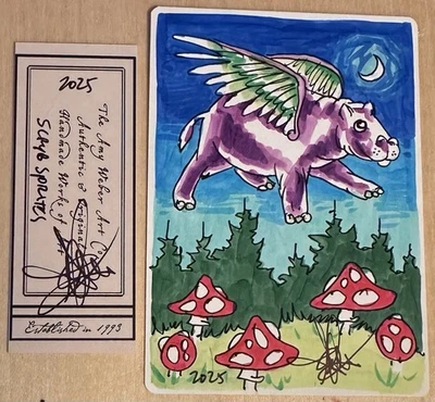 MTG ARTIST PROOF WB Italian Scryb Sprites AP Sketch Art Amy WEBER Magic - Image 1 of 2