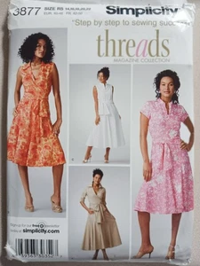 Simplicity Threads Pattern 3877 Women's Plus Dresses Sizes 14 16 18 20 22 - Picture 1 of 2