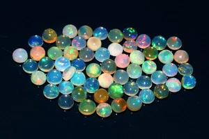 AAA + Natürlicher Äthiopischer Welo Opal Runde Form Cabochon Schmuckherstellung 50 Stck. 5 mm - Bild 1 von 3