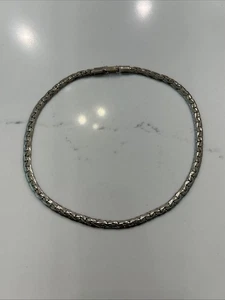 Collana girocollo Monet tono argento catenina 15" vintage - Foto 1 di 2
