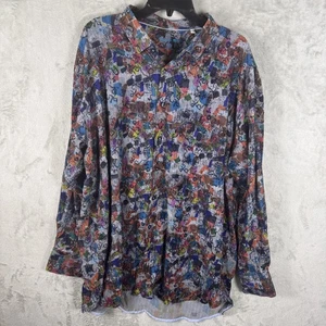 Visconti Shirt Mens 3XL Multicolor Abstract Button Up Long Sleeve Modal - Picture 1 of 14