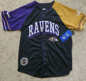Small -- NFL Baltimore Ravens Baseball-Style Jersey By Ultra Game NWT - Picture 1 of 7