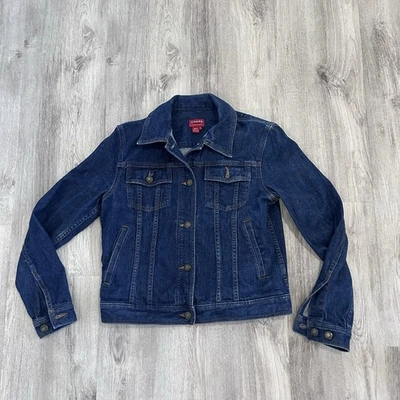 Chaps 牛仔夹克真美国女式小号裁剪乡村西部女牛仔 — 第 1/4 张图片