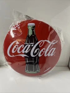 Sleek New Button Style Coca-Cola Metal Sign Office, Garage, Man Cave, Bar, Store - Picture 1 of 3