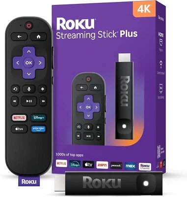 Roku 3830R Streaming Stick Plus 4K UHD Media Player w/ Voice Remote – 2025 Model - Image 1 of 4