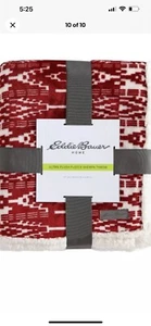 Eddie Bauer Sherpa Throw, San Juan Red Clay/White, 50"x60" - Picture 1 of 4