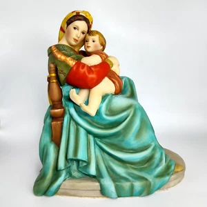 Franklin Mint Madonna Della Sedia Maria & Jesus Porzellan Figur Skulptur 1989 - Bild 1 von 8