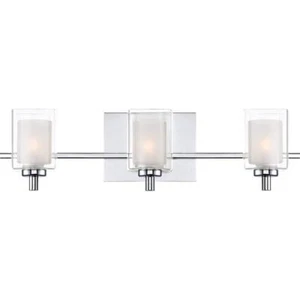 Quoizel Vanity Light 21" LED Hardwired Polished Chrome w/ Clear Glass Shade - Picture 1 of 5