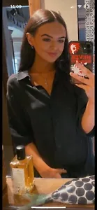 Camisa negra manga corta Zara mono mameluco vestido con botones - Imagen 1 de 3