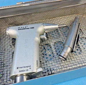 ZIMMER BIOMET HALL SURGICAL WIREDRIVER 100 AND MICRODRILL SET WITH CASE TRAUMA - Picture 1 of 12