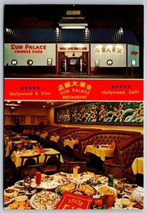 Vintage Postcard Sun Palace Chinese Restaurant Hollywood California Collectible - Picture 1 of 2