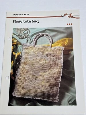 Rosy Tote Bag Crochet Pattern Card Marshall Cavendish - Image 1 of 4