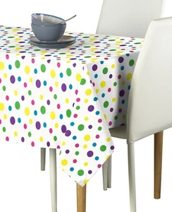 100% Milliken Polyester Spring Dots All Over Multi Tablecloth Assorted Sizes - Picture 1 of 1