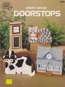 OOP!!! PLASTIC CANVAS DOORSTOPS 7 SUPER CUTE DESIGNS!!! - Picture 1 of 2