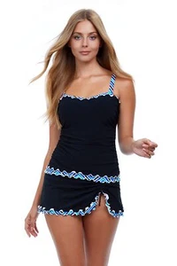 Profile by Gottex 301955 Womens Tempo D-cup Tankini Top, Black, 40 D US - Picture 1 of 3