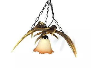 Antler Hanging Lamp Chandelier,rustic,primitive,nothwoods,horn,deer,pendant,real - Picture 1 of 8