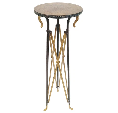 Vintage Mid-Century MODERN Style EMPIRE Directoire IRON BRONZE PEDESTAL Stand Cover