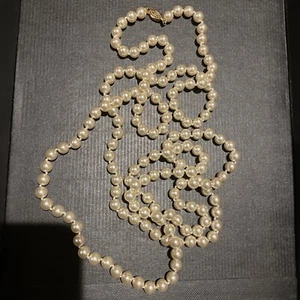 Pearl Vintage Faux Strand RMN Roman Co Signed 16” Necklace - Picture 1 of 3