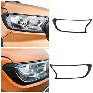 Embellecedores de faros negro mate para Ford Ranger Raptor 2015-2022 Wildtrak XLT - Imagen 1 de 10