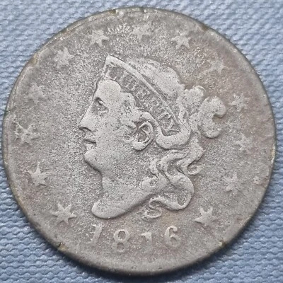 1816 Coronet Head Large Cent 1c Better Grade #74248 - Image 1 of 2