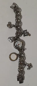 Disney Mickey Mouse Watch Silver Tone Charm Bracelet - Picture 1 of 5