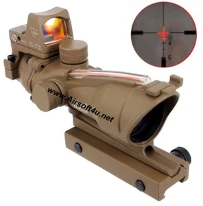 Acog Ta31 Replica in hellbraun Absehen rot Kostenloser Versand NEU + RMR Micro Red - Bild 1 von 3