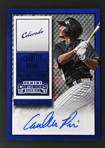 2015 Panini Contenders #4 Correlle Prime Auto Blue Foil Parallel Prospect Ticket