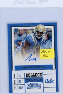 ABIAN MOREAU 2017 CONTENDERS COLLEGE TICKET ROOKIE AUTO NICE CARD - Picture 1 of 1