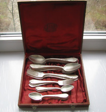 Vintage SILVER PLATED SET 23 cutlery  Melchior cupronickel  USSR.