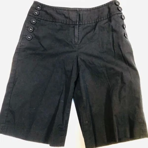 Loft women’s Shorts sz 6 Knee Length. black Wide Waistband Cotton. - Picture 1 of 5