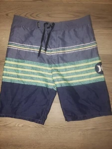Hurley Boardshorts Swim Trunks Blue Denim Look Youth Size 18/29 NWOT - Picture 1 of 7