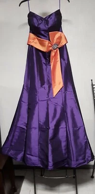Vestido Formal Damas Púrpura/Naranja Talla 12 Excelente Estado Profesional   Foto 1 de 4