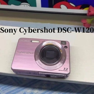 Sony Pink Cybershot DSC-W120 7.2MP CCD 100% Working Vintage Digital Camera - Picture 1 of 6