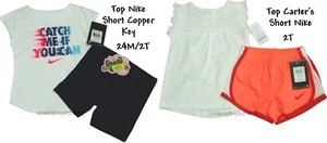 Girls Outfits Nike Shorts Set Carter's Top Short Sleeve Tee Shirt - Picture 1 of 7