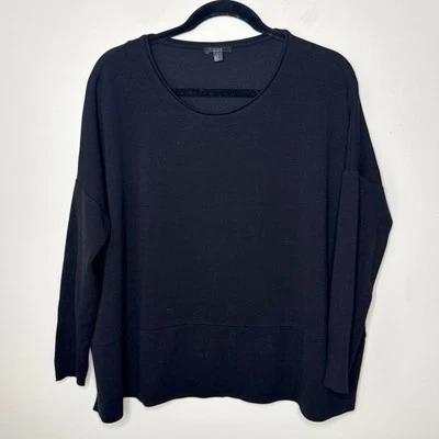 Top túnica COS negro de gran tamaño tejido manga larga talla mediana elástica mínimo lujo Foto 1 de 4