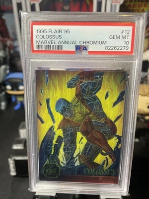 1995 FLAIR MARVEL ANNUAL CHROMIUM - COLOSSUS # 12 - PSA 10 Gem Mint 🔥🔥🔥 - Image 1 of 2