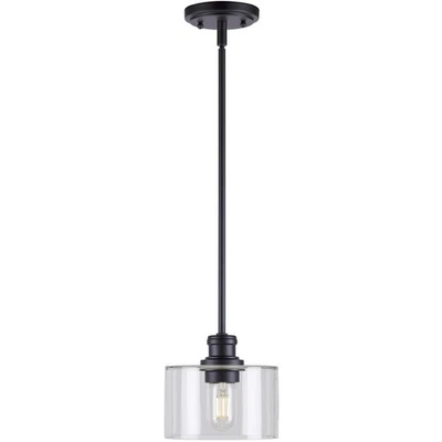 Forte Lighting 2748-01-04 Zane 1 Light 7 inch Black Pendant Ceiling Light - Image 1 of 3