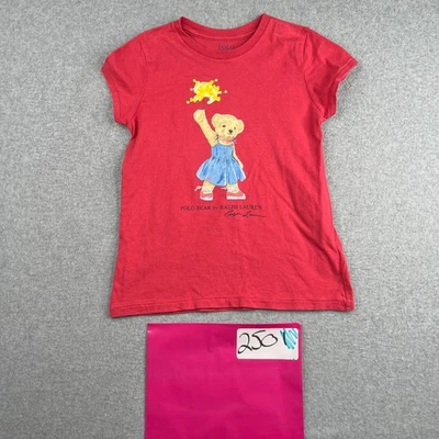 Polo Bear T Shirt Youth Girls Medium Graphic Print Casual - Image 1 of 4