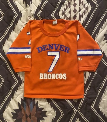 Camiseta deportiva vintage años 90 Hutch Denver Broncos John Elway #7 naranja juvenil talla pequeña Foto 1 de 4
