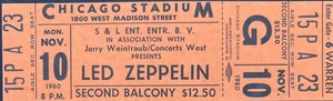Boleto de concierto original LED ZEPPELIN 1980 sin usar John Bonham - Imagen 1 de 1