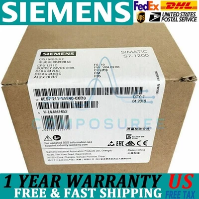 Nova CPU Siemens 6ES7 211-1AE40-0XB0 6ES7211-1AE40-0XB0 SIMATIC S7-1200 1211C - Imagem 1 de 3