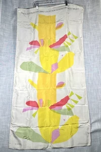 VTG Knoll Print Silky Fabric Textile Wolf Bauer Abstract  Scarf Banner 1960s - Picture 1 of 8
