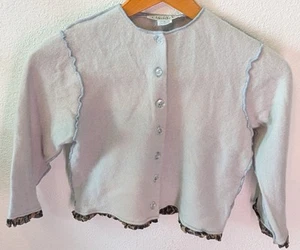 Claudette Cashmere Size L Large Blue Boutique cardigan Fairy Kids Vintage (867) - Picture 1 of 5