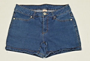 Jeansshorts Faded Glory Größe 10 blau Baumwolle Poly Viskose Stretch bronzefarbene Nähte - Bild 1 von 9