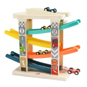 Toddler Wooden Race Track Car Ramp Toys for 1 2 Year Old Baby Motor Skills Ra... - Picture 1 of 8