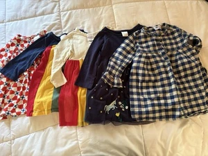 Hanna Andersson and Petit Bateau Lot of 5 Dresses sz (1)12-18m, (2)18-24m, (2)2T - Picture 1 of 6