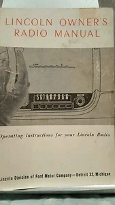 1952-1955 LINCOLN OWNER'S RADIO MANUAL 18805-B (Photocopy) - Bild 1 von 6